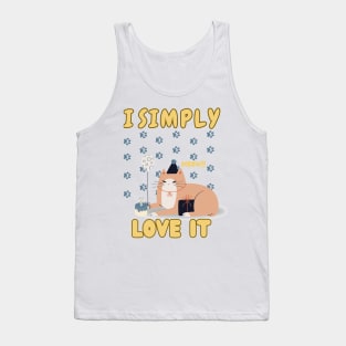 I Simple  love it cute cat t-shirt Tank Top